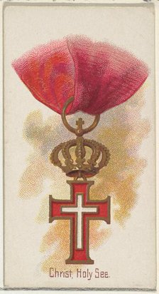 Christ, Holy See, from the World's Decorations series (N30) for Allen & Ginter Cigarettes,..., 1890. Creator: Allen & Ginter.