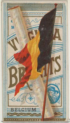 Belgium, from Flags of All Nations, Series 1 (N9) for Allen & Ginter Cigarettes Brands, 1887. Creator: Allen & Ginter.