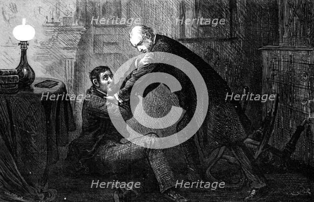 "A desperate tussle ensued, ending in the victory of Johnson, who dragged young Ajax...", 1881. Creator: R&E Taylor.