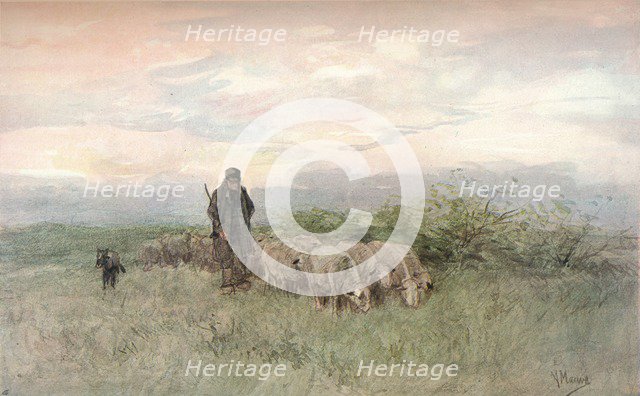 'Shepherd and Flock', 19th century. Artist: Anton Mauve.
