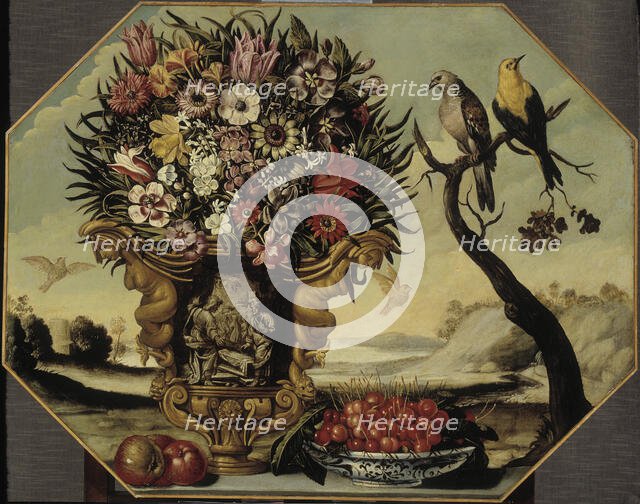 Flowers and birds, c1570s. Creator: Unknown.