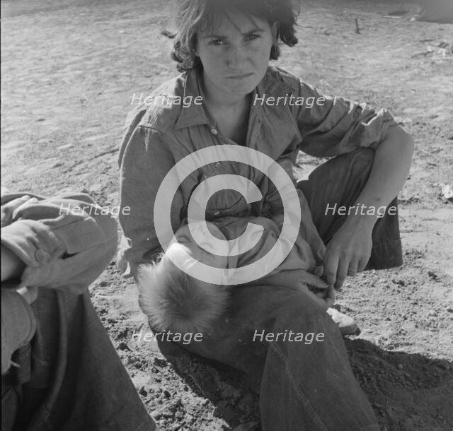 Young Oklahoma mother, age eighteen..., CA, Imperial Valley, 1937. Creator: Dorothea Lange.