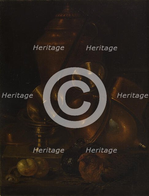 Still Life (Hen with Brass and Copper Vessels), 2nd half of 17th century. Creator: Martin Dichtl.