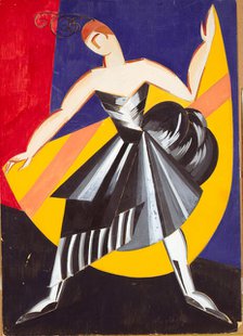 Design of the Spanish costume for dancer Elsa Krüger, 1920. Creator: Exter, Alexandra Alexandrovna (1882-1949).