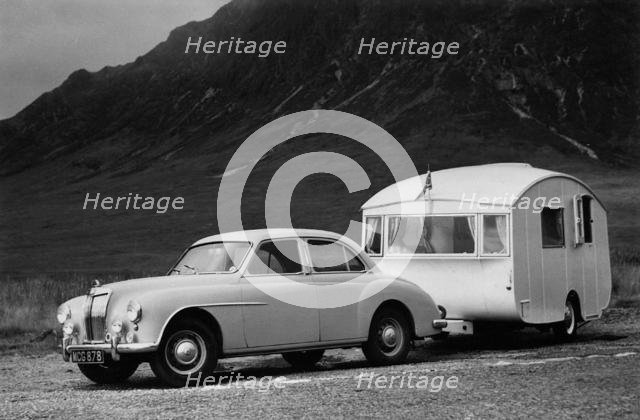 1955 MG ZA Magnette with 1954 Pipit Caravan. Creator: Unknown.