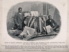David Livingtone's followers, Susi and Chuma, pictured with his former possessions, 1873. Creator: Unknown.
