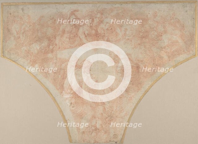 Apple of Discord Thrown by Eris at the Marriage of Peleus and Thetis: Study for Fresco..., 1504-70. Creator: Francesco Primaticcio.