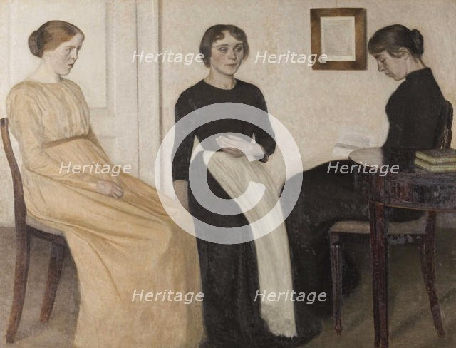 Three young women, 1888. Creator: Hammershøi, Vilhelm (1864-1916).