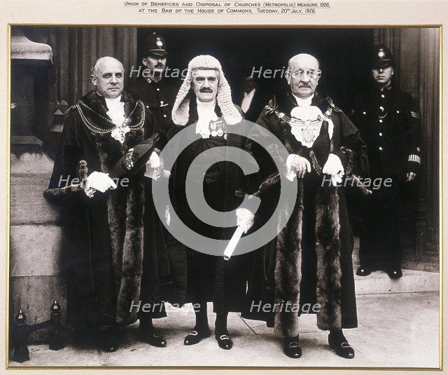 Sheriffs of the City of London presenting a petition at the House of Commons, London, 1926. Artist: Anon