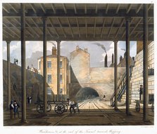 'Warehouses etc at the end of the Tunnel towards Wapping', Liverpool, 1832-1833. Artist: SG Hughes