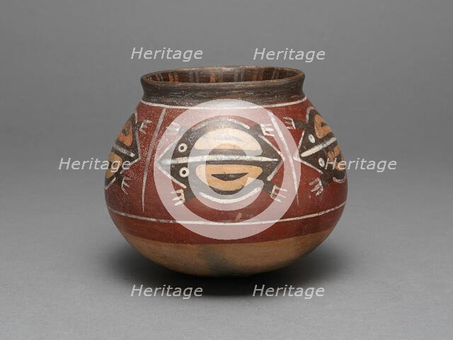 Jar Depicting Abstract Frogs, 180 B.C./A.D. 500. Creator: Unknown.