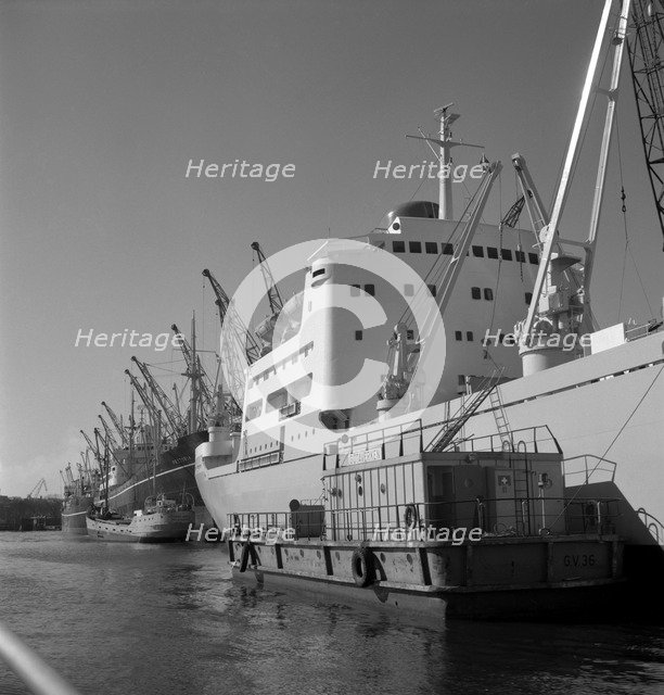 Ship in the harbour of Gothenburg, Sweden, 1960. Artist: Torkel Lindeberg