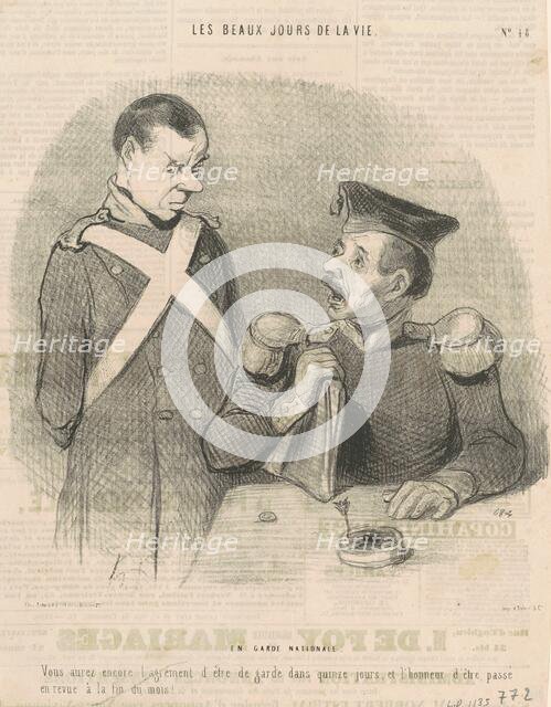 En garde national, 19th century. Creator: Honore Daumier.