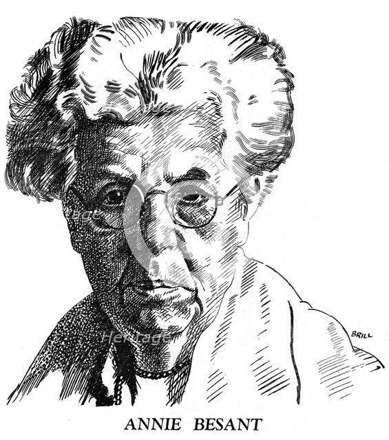 Annie Besant, British socialist and theosophist, 1926. Artist: Brill