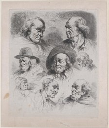 Study of Eight Heads, 1795. Creator: Jean-Jacques de Boissieu.