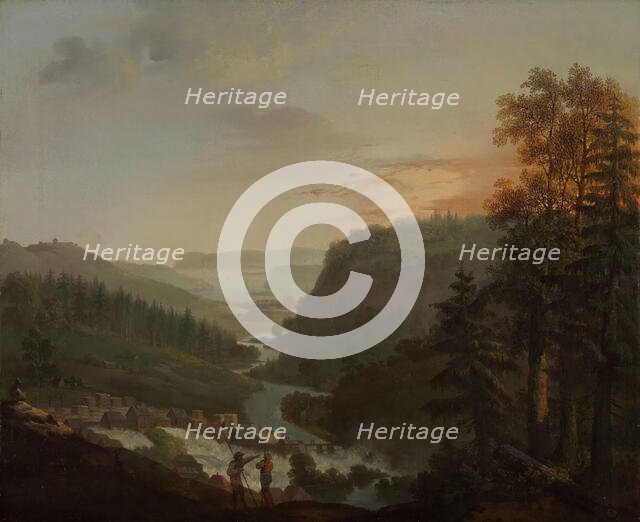 View from Tistedalen towards Halden, c1793. Creator: Christian August Lorentzen.