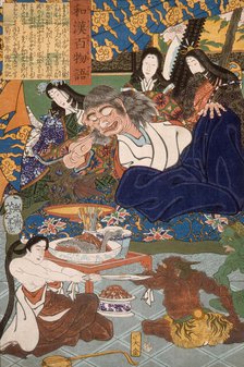 Shutendoji Surrounded by Women, 1865. Creator: Tsukioka Yoshitoshi.