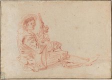 Seated Guitarist [recto]. Creator: Jean-Antoine Watteau.