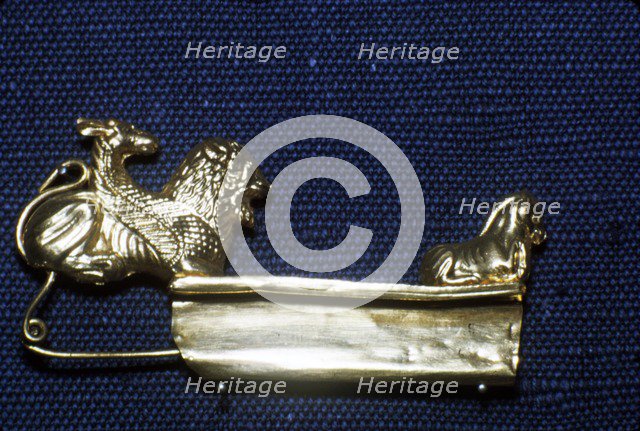 Etruscan Gold Fibula of Chimera, 6th century BC. Artist: Unknown.