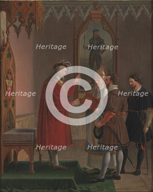 Adolf, Duke of Schleswig-Holstein, Declines the Offer to Accede to the Danish Throne..., 1825-1826. Creator: Martinus Rorbye.