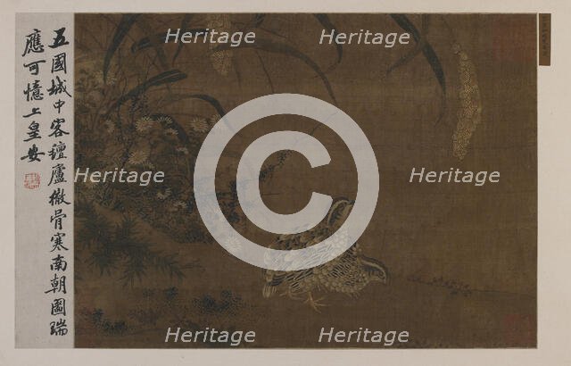 Quail and millet, Ming dynasty, 1368-1644. Creator: Unknown.