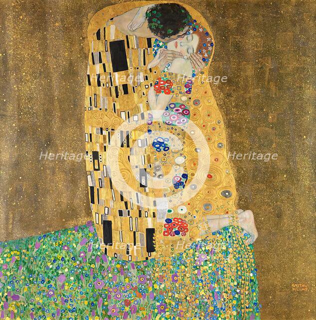 The Kiss (Lovers), 1908 (completed 1909) 1908 1908. Creator: Gustav Klimt.