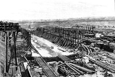 Progress of the Manchester Ship Canal works: Mode-Wheel locks, 1890.  Creator: Unknown.