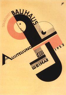 Bauhaus exhibition. Postcard, 1923. Creator: Schmidt, Joost (1893-1948).