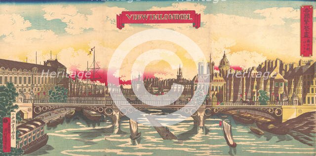 View in London, the Prosperity of Countries: London, England, September 1872.. Creator: Utagawa Yoshimori.