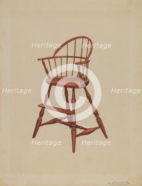 Infant's High Chair, c. 1937. Creator: Mario De Ferrante.