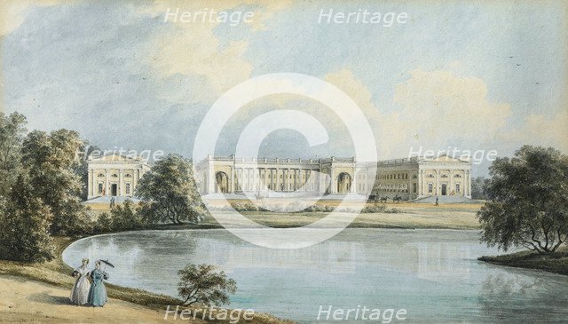 View of Alexander Palace in Tsarskoye Selo, 1839. Artist: Chernetsov, Nikanor Grigoryevich (1805-1879)