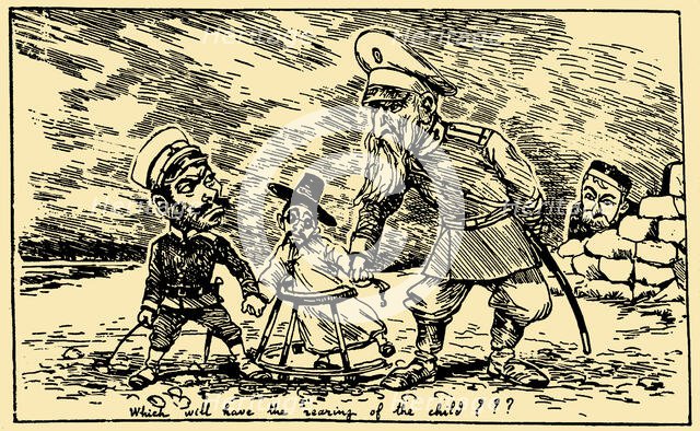 Which will have the rearing the child? Japan and Russia compete for influence in Korea..., 1895. Creator: Bigot, Georges (1860-1927).