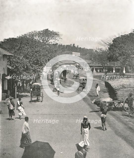 Street scene near the Town Hall, Colombo, Ceylon, 1895.  Creator: W & S Ltd.