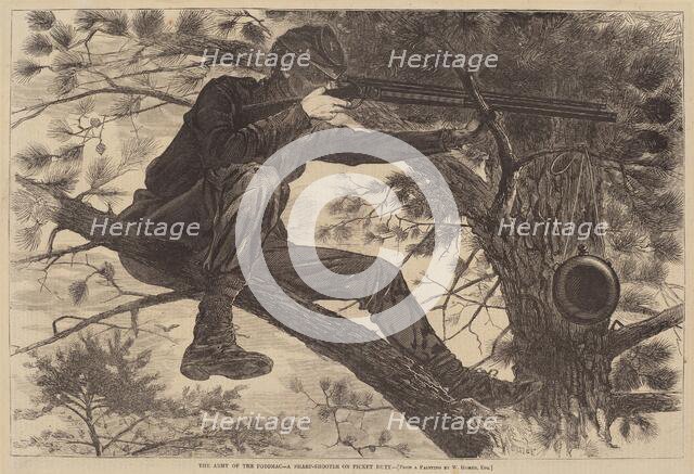 The Army of the Potomac - A Sharp-Shooter on Picket Duty, published 1862. Creator: Winslow Homer.