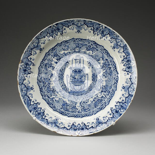 Plate, Delft, 1727. Creators: Delftware, De Metaale Pot.