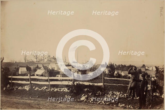 Camp of the 55th Infantry, Fort Gaines, near Tenallytown, c1865. Creator: Mathew Brady.