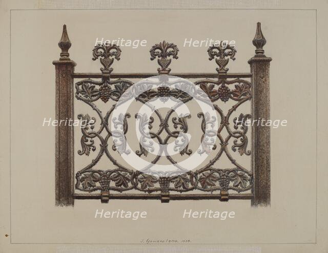 Fence Panel, 1938. Creator: J. Howard Iams.