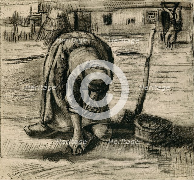 Peasant Woman Planting Potatoes. Artist: Gogh, Vincent, van (1853-1890)