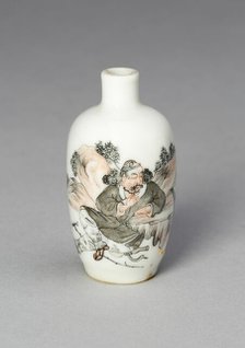 Snuff Bottle with Li Tieguai Leaning against a Rock, Qing dynasty (1644-1911), 1820-1880. Creator: Unknown.