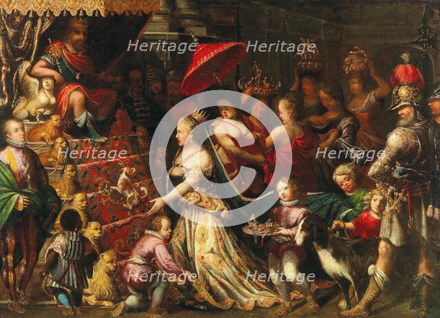King Solomon Receiving the Queen of Sheba, ca 1640-1645. Creator: Kessler, Stephan (1622-1700).