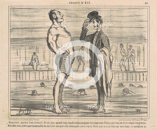 Monsieur, Auriez-vous la bonté de me dire ..., 19th century. Creator: Honore Daumier.