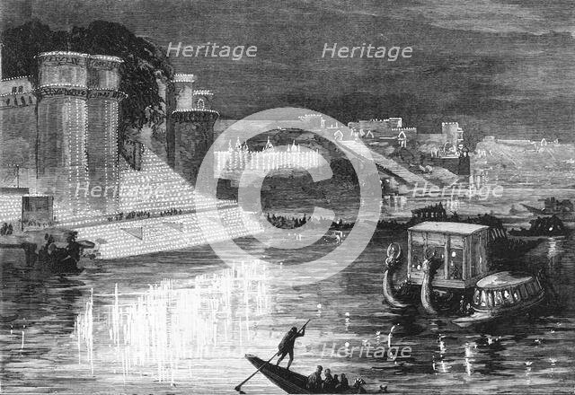 'Illuminations at Benares in Honour of the Prince of Wales', c1891. Creator: James Grant.