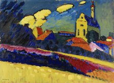 Study for Murnau - Landscape with Church , 1909. Creator: Kandinsky, Wassily Vasilyevich (1866-1944).