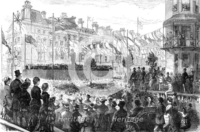 Professor Owen unveiling the statue of Harvey at Folkestone, 1881. Creator: Unknown.