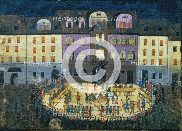 Festive evening music at the Collegium Musicum in Jena, c. 1740.