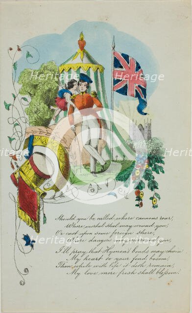 Should You be Called Where Canons Roar (valentine), c. 1850. Creator: Unknown.