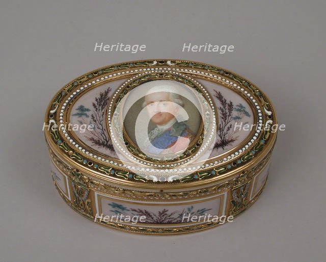 Snuffbox with portrait of a man, probably Prinz Karl von Sachsen (1733-1796), 1778-79. Creator: Jean-Joseph Barrière.