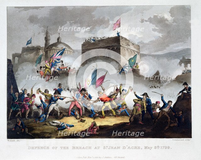 'Defence of the breach at St Jean d'Acre, May 8th 1799', 1815. Artist: Thomas Sutherland