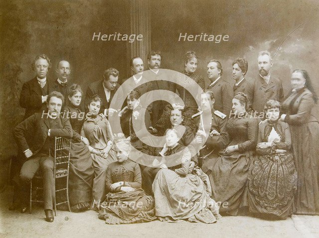 The first dramatic theatre group in Warsaw, 1866. Artist: Unknown