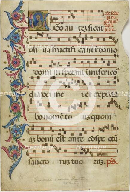 Saint Peter in a Historiated Initial "E" from a Gradual, 15th century. Creator: Unknown.